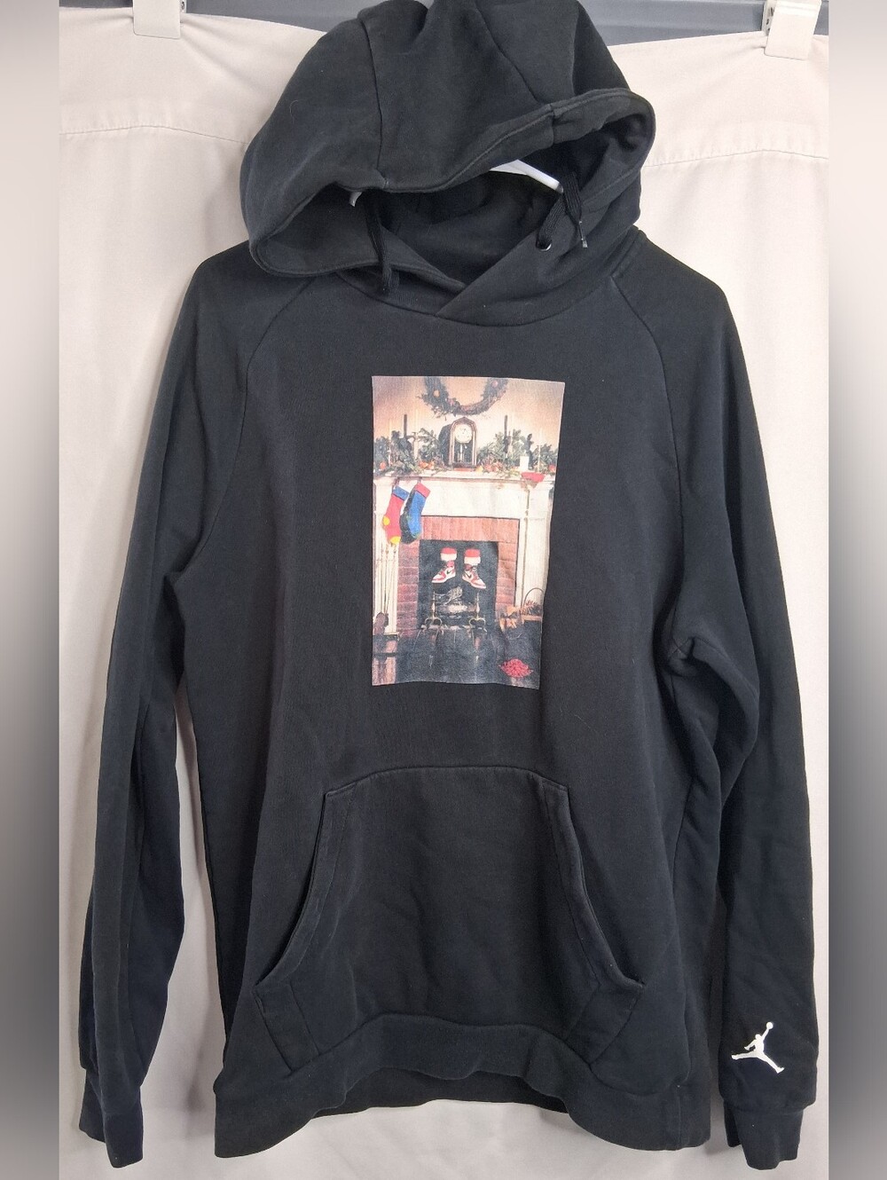 Jordan Black Graphic Pullover Hoodie Sweatshirt - Men's M